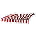 Aleko 13 x 10 ft. Motorized Retractable Home Patio Canopy Awning, Red & White ABM13X10RWSTR05-UNB